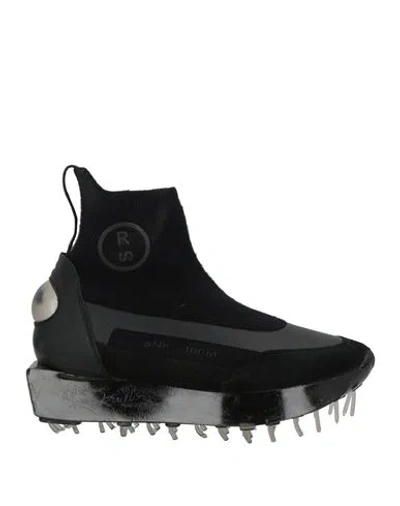 Rbrsl Rubber Soul Woman Sneakers Black Size 8 Textile Fibers, Leather