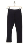 Rbx Carbon Peached Interlock Drawstring Crop Leggings In Black