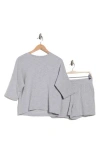 Rbx Fleece Sweatshirt & Shorts Set In Gray