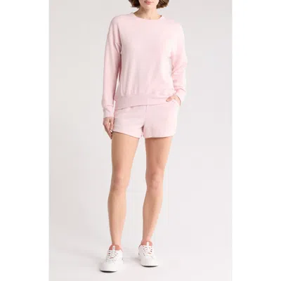 Rbx Fleece Sweatshirt & Shorts Set In Puff Pink