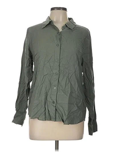 Pre-owned Rbx Long Sleeve Button Down Shirt In Green