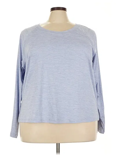 Pre-owned Rbx Long Sleeve Top Blue Crew Neck Tops