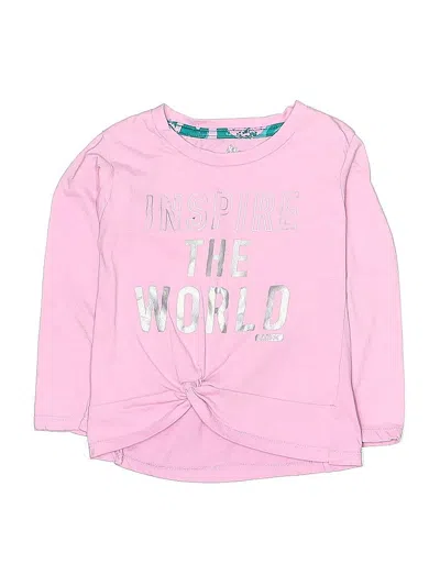 Pre-owned Rbx Kids' Long Sleeve Top Pink Keyhole Neckline Tops