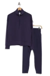 Rbx Scuba Quarter Zip Pullover & Ankle Leggings Set In Purple