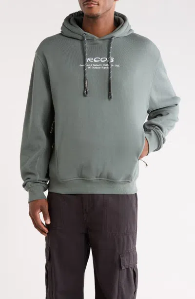 Rc Outdoor Supply Script Embroidered Cotton Fleece Hoodie In Green