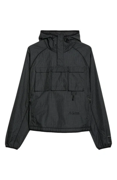Rc Outdoor Supply Tahoe Water Repellent Nylon Ripstop Hooded Anorak In Black