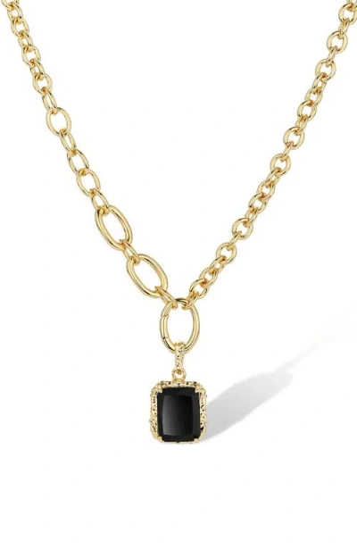 Rc Retro Chic Agate Lava Necklace In Gold