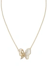 Rc Retro Chic Butterfly Serenade Necklace In Gold