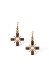 Rc Retro Chic Byzantine Cross Earrings In Gold
