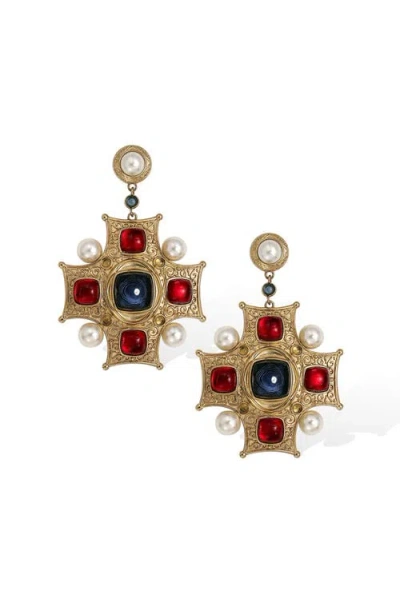 Rc Retro Chic Byzantine King Earrings In Multi
