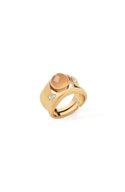Rc Retro Chic Dawn Light Wide Ring In Gold