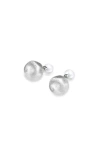 Rc Retro Chic Duo Studs Earrigns In Silver