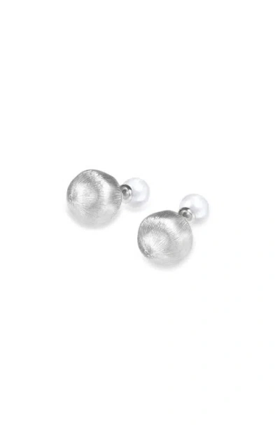 Rc Retro Chic Duo Studs Earrigns In Silver