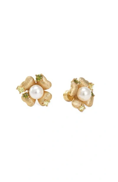 Rc Retro Chic Garden Blossom Stud Earrings In Gold