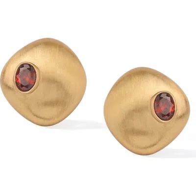 Rc Retro Chic Garnet Earrings In Gold