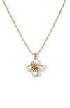 Rc Retro Chic Iris Blossom Pendant Neckalce In White