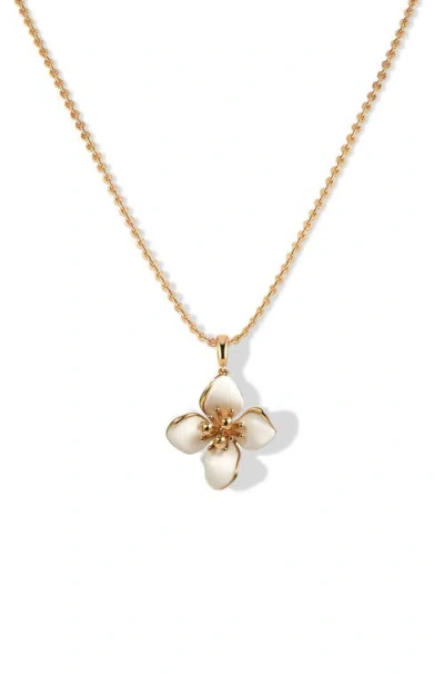 Rc Retro Chic Iris Blossom Pendant Neckalce In White