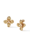 Rc Retro Chic Large Iris Blossom Stud Earrings In Gold