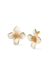 Rc Retro Chic Large Iris Blossom Stud Earrings In Multi