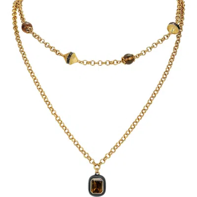Rc Retro Chic Roman Night Necklace Set In Gold
