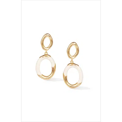 Rc Retro Chic Time Ripples Round Earrings In Gold