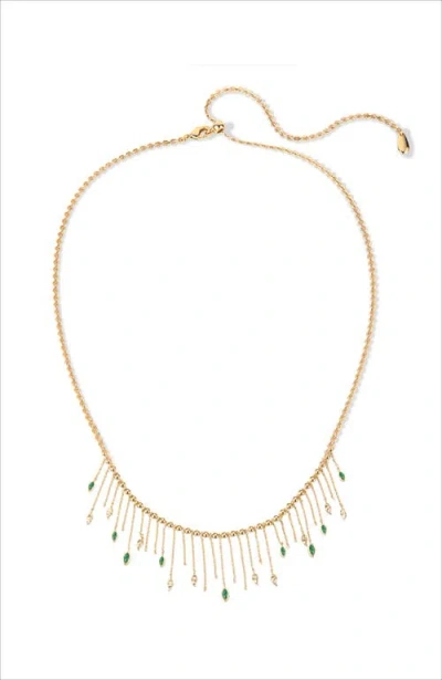 Rc Retro Chic Verdant Whisper Tassels Necklace In Gold