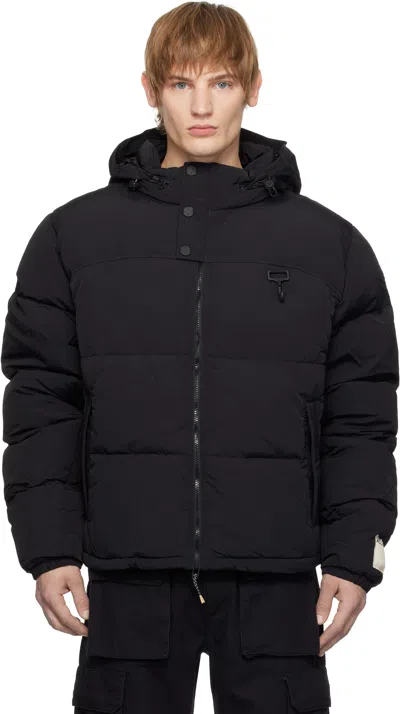 Rcos Black Nylon Puffer Jacket