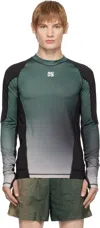 Rcos Green & Black Compression Base Layer T-shirt In Green Gradient