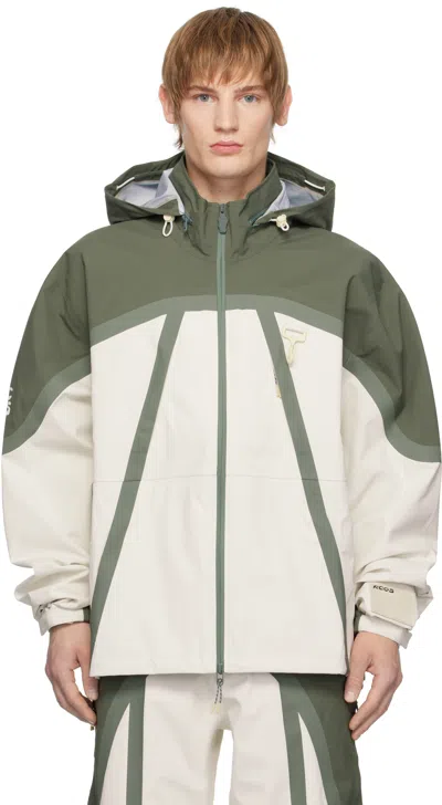 Rcos Green & White Taped Seam Shell Jacket