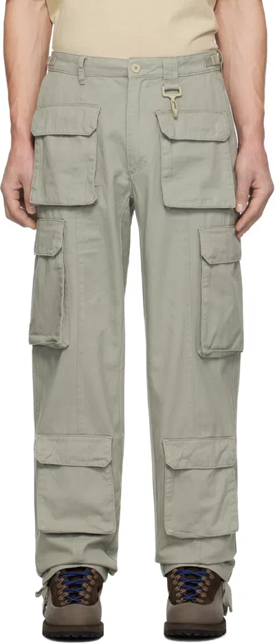Rcos Green Cotton Cargo Pants In Sage Green
