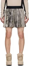 Rcos Off-white & Brown 2-in-1 Nylon Running Shorts In Tree Bark Camo