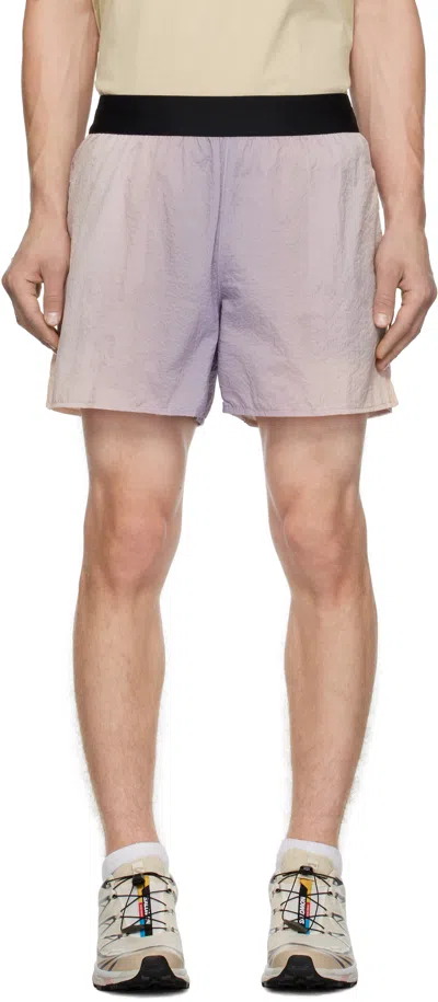 Rcos Purple & Tan 2-in-1 Nylon Running Shorts In Gradient Lavender