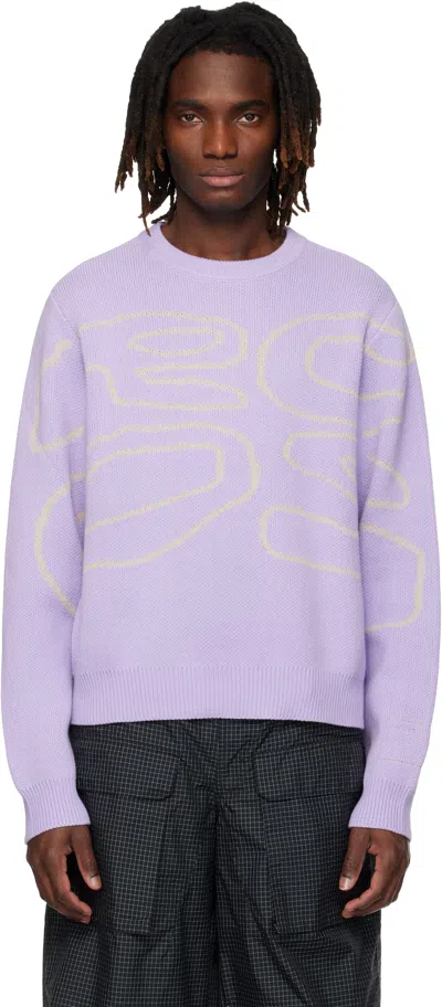 Rcos Purple Stack Logo Knit Sweater