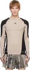 Rcos Taupe & Black Compression Base Layer T-shirt In Mauve