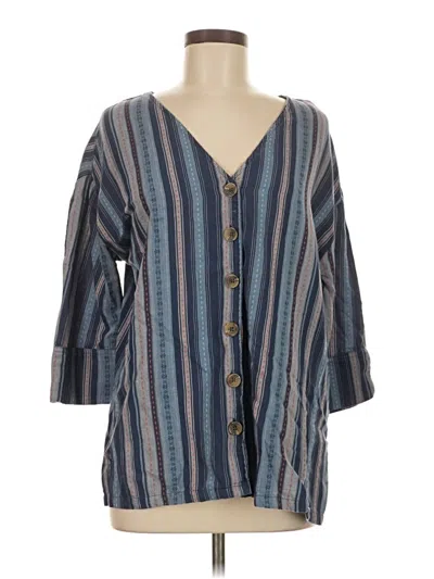 Pre-owned Rd & Koko Long Sleeve Henley Shirt In Blue