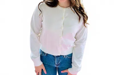 Rd International Jennifer Long Sleeve Cardigan In White