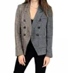 Rd International Mix Media Double Breasted Blazer In Grey In Gray