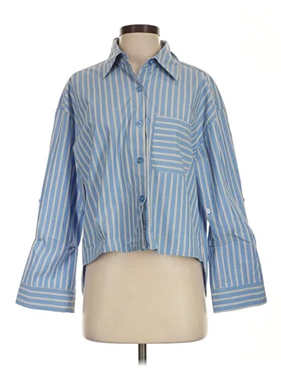 Pre-owned Rd Style 3/4 Sleeve Button Down Shirt In Blue
