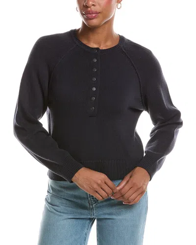 Rd Style Akleja Long Raglan Sleeve Henley Neck Pullover In Black