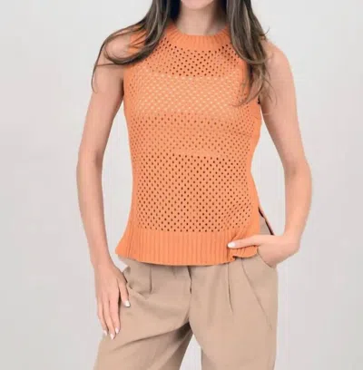 Rd Style Amalia Sleeveless Crew Neck Pullover In Ochre In Black