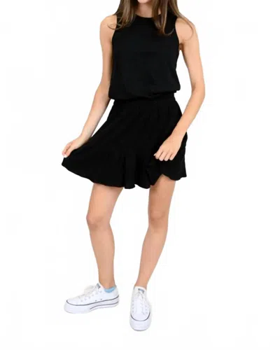 Rd Style Avelyn Bubble Guaze Jersey Tank Dress In Black