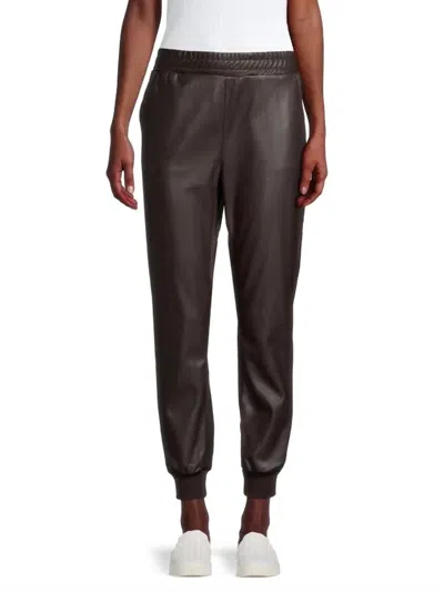 Rd Style Bella Vegan Leather Jogger In Dark Brown