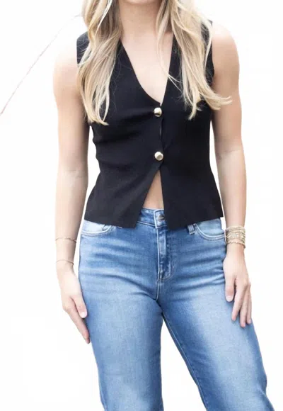 Rd Style Blowdyn Sweater Vest In Black In Blue