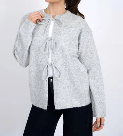 Rd Style Calla Tie Front Cardigan In Grey Cloud In Gray