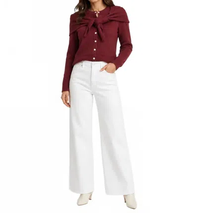 Rd Style Detachable Shoulder Scarf Cardigan In Maroon In Brown