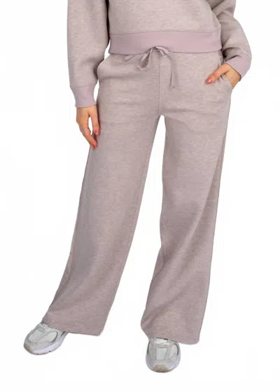 Rd Style Erika Drawstring Soft Knit Pant In Taupe Mel In Purple