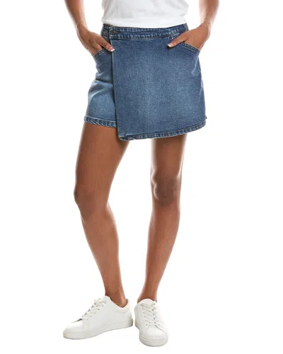 Rd Style Fiona Stretch Denim Wrap Skort In Blue