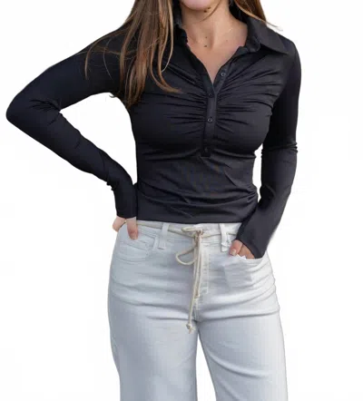 Rd Style Jori Shirred Top In Black