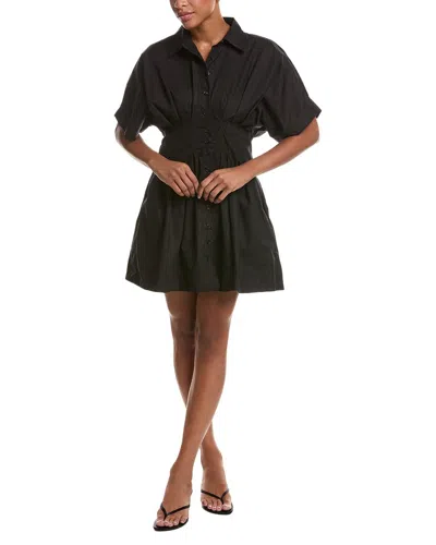 Rd Style Lorine Crisp Poplin Mini Shirtdress In Black