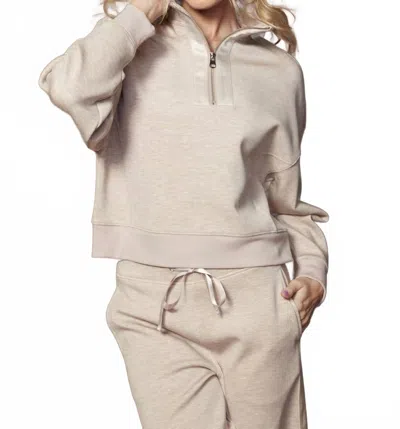 Rd Style Mailyn Soft Knit With Satin Trim Top In Taupe Mel In Neutral